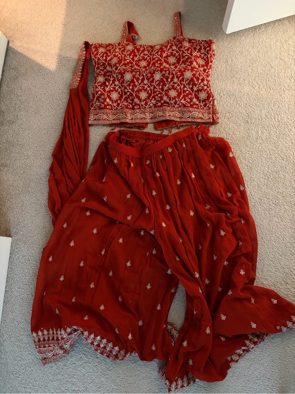 Orange 2 piece lehenga